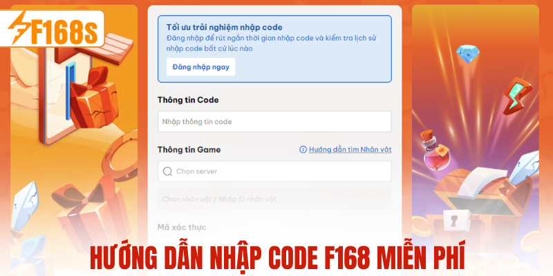 Hướng dẫn nhận code F168 miễn phí